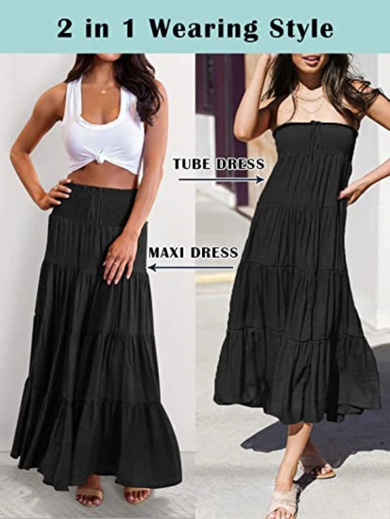 Women Boho Maxi Skirt