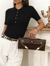 Women's Ribbed Short Sleeve Pullover
