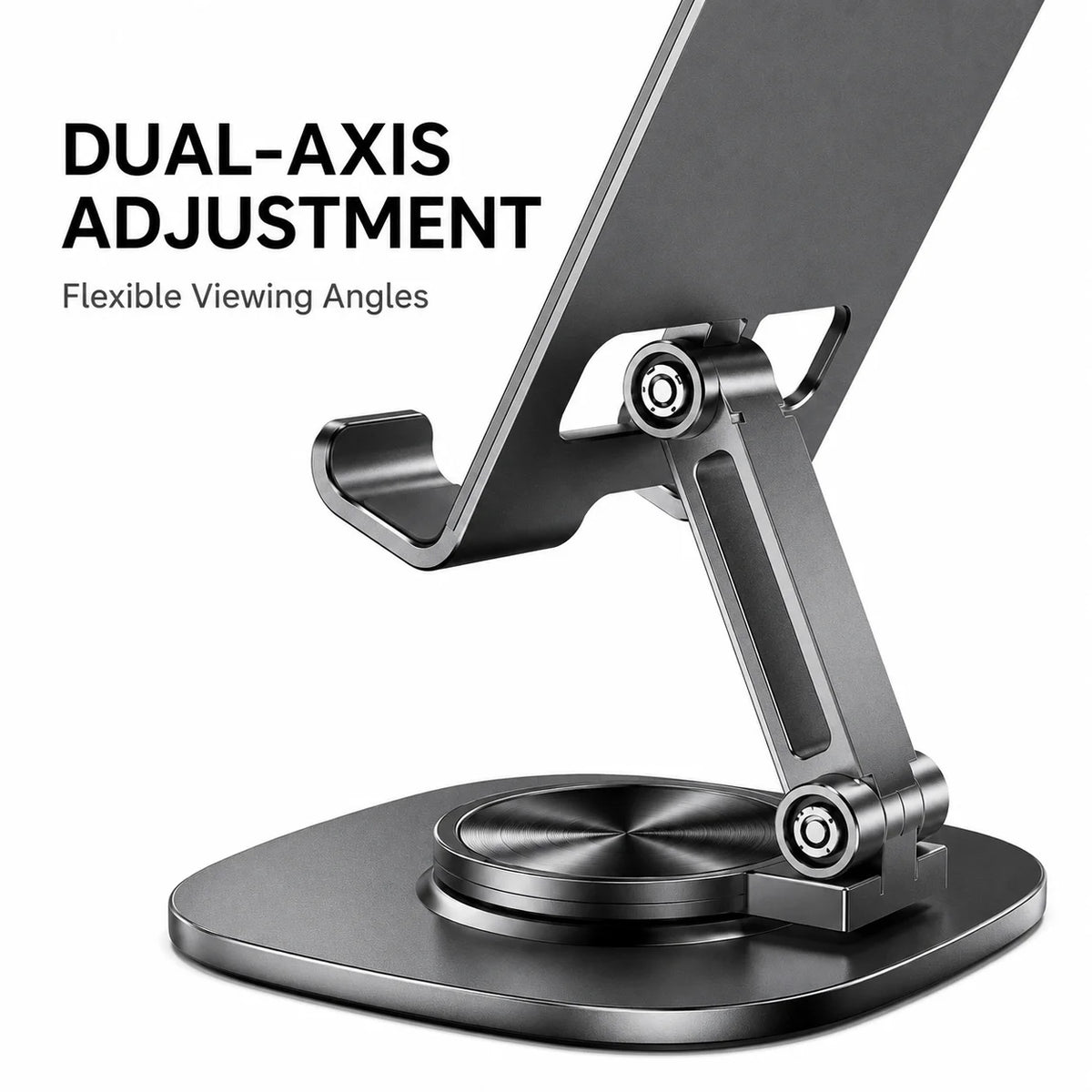 Adjustable Aluminum Desktop Phone Stand – Foldable & Hands-Free