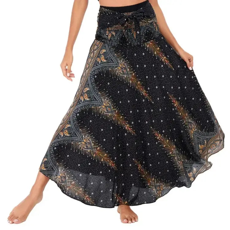 Women Vintage Plaid Button Midi Skirt