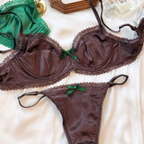 Women Ice Silk Push Up Set
