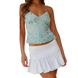 Lace Halter V-Neck Top