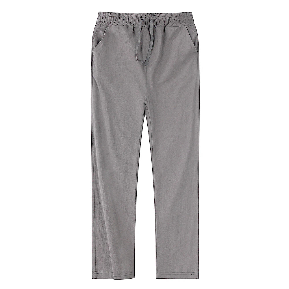 Men’s Solid Linen Trousers