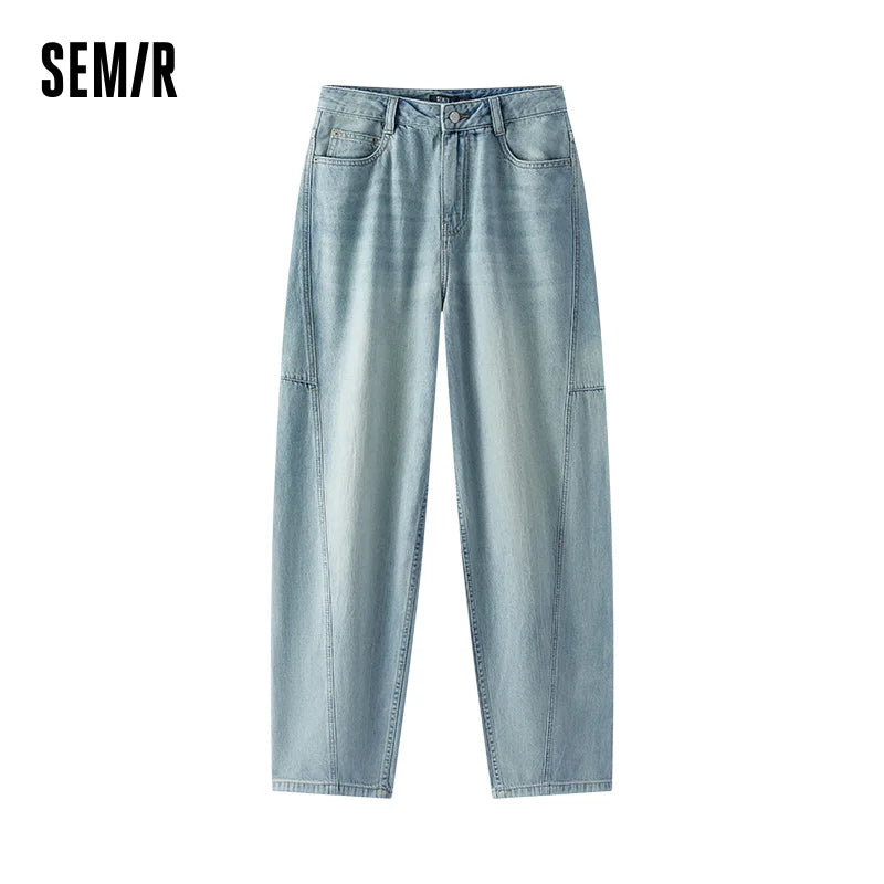 Women Vintage Cotton Wide Leg Jeans