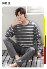 Men’s Cartoon Striped Pajama Set