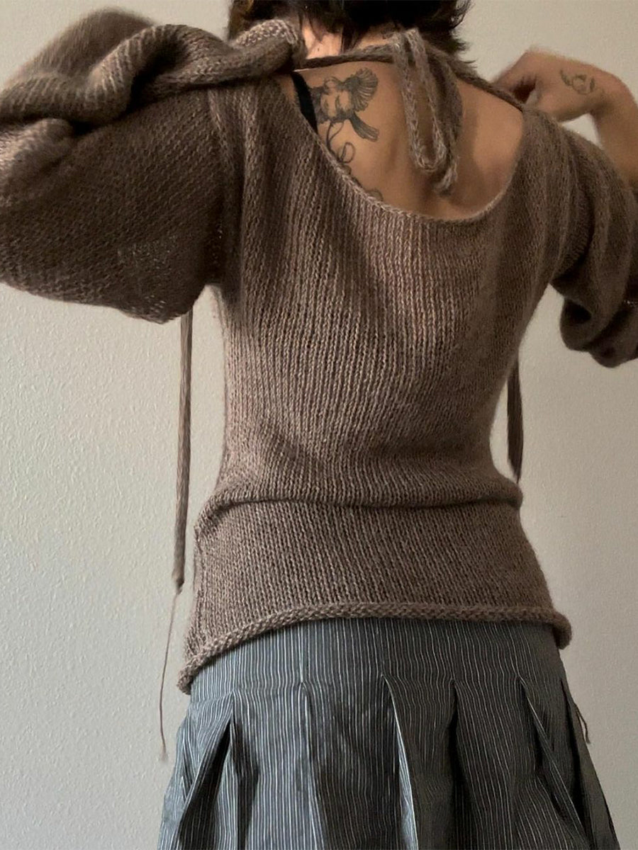 Women's Tie Back Knit Pullover