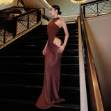 Luxe Satin Cutout Maxi Dress