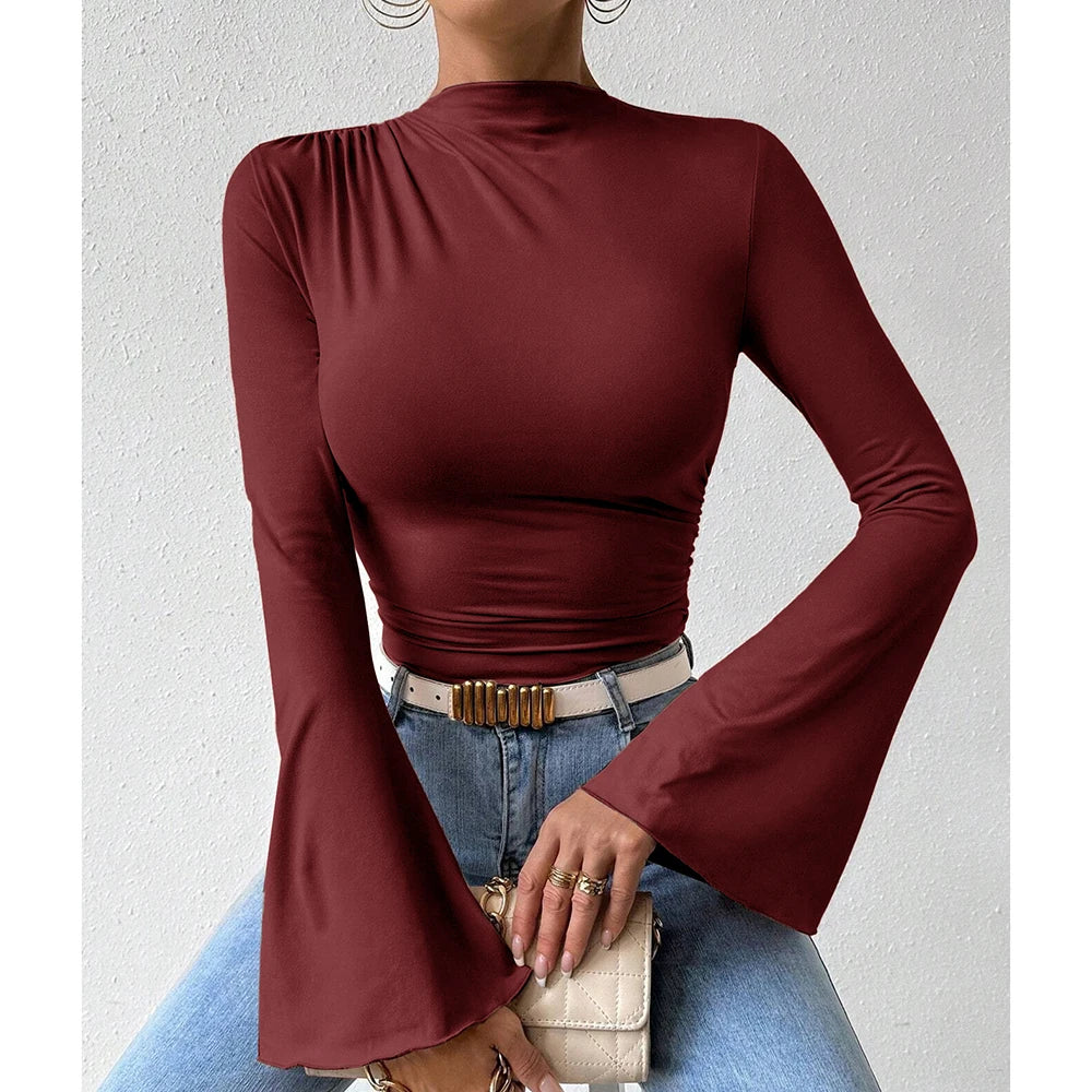 Ribbed Square Neck Bodysuit – Short Sleeve Top