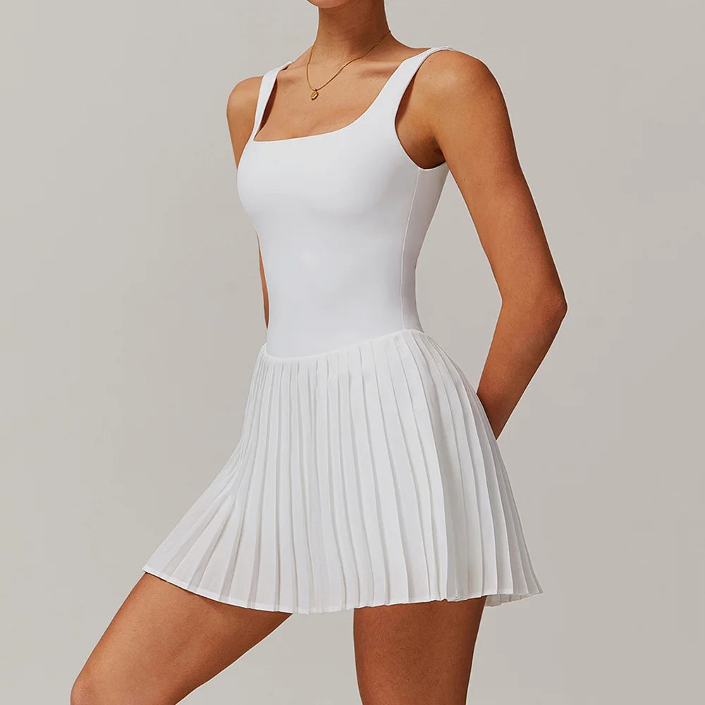 Women Pocket Pleated Sports Jumpsuit