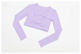 Women's Hollow Out Long Sleeve Yoga Shirt – Gym Workout Running Top