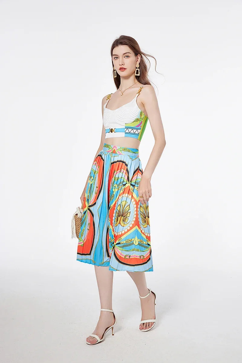 Women's Crop Top & Skirt Set