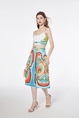 Women's Crop Top & Skirt Set