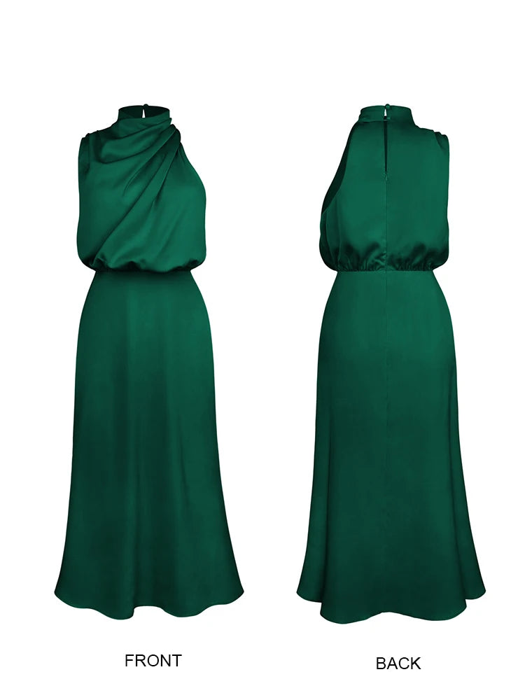 Women's Silk Satin Evening Dress
