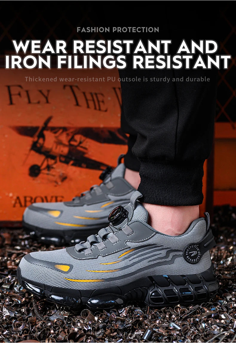 Men Rotating Button Safety Sneakers