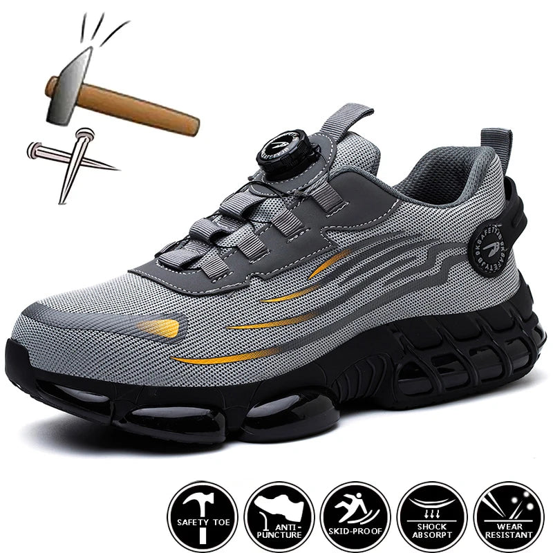 Men Rotating Button Safety Sneakers