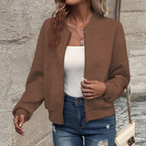 Casual Zipper Baseball Collar Women's Jacket