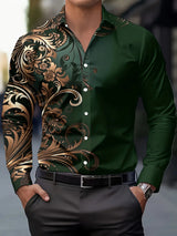 Crimson Floral Dress Shirt