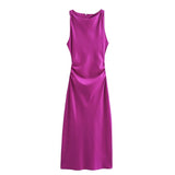 Luxe Satin Midi Elegance Dress