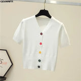 Women's Short Sleeve Crop Knit Sweater