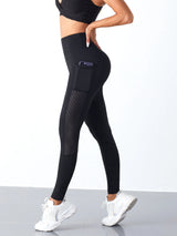 High-Waist Mesh Patchwork Women's Yoga Leggings – Hip Lifting Workout Pants