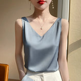 Office Lady V‑Neck Casual Tank Top