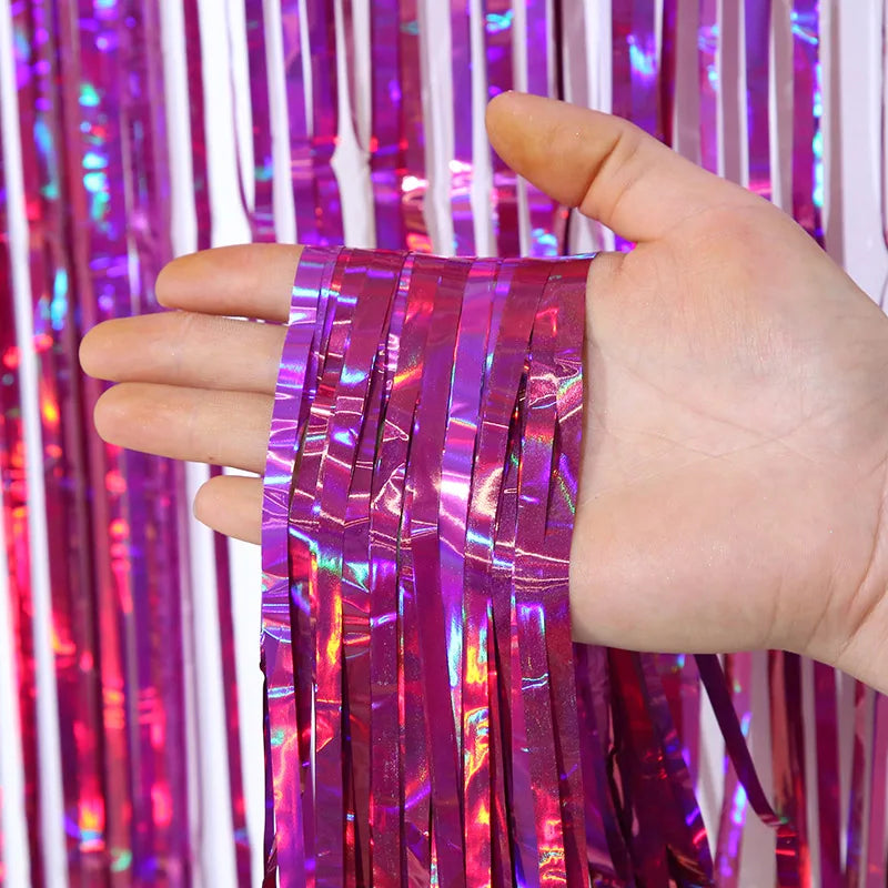 Foil Tinsel Fringe Curtain Backdrop