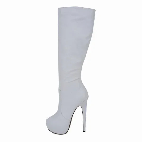 Women Over Knee Boots – Super Matte Leather Platform