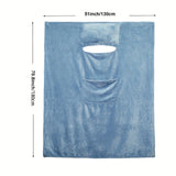 Comfortable Blue Flannel Blanket with Pillow