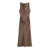 Luxe Satin Midi Elegance Dress