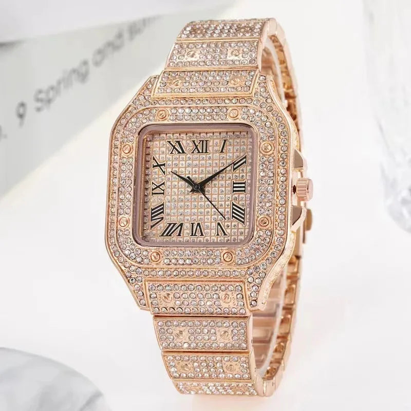 Luxury Rhinestone Gold Unisex Watch