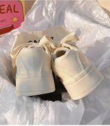 Women Canvas Sneakers White Platform Shoes