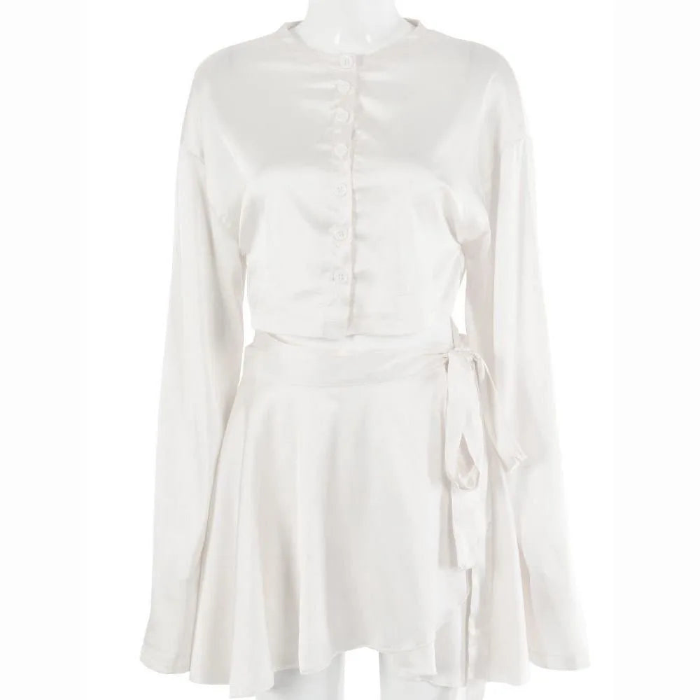 Women's Satin Skirt Set