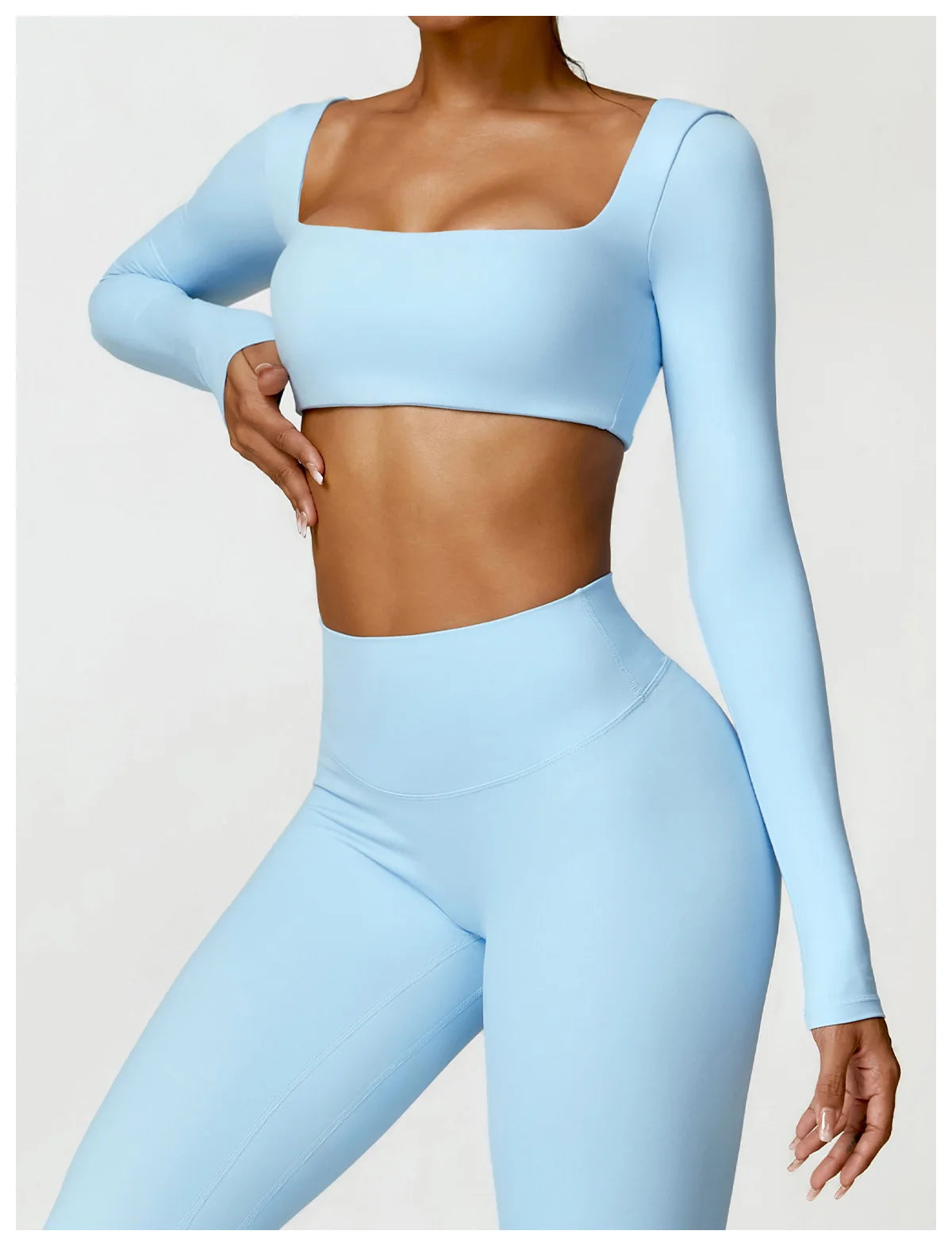 Women's Long Sleeve Yoga Shirt – Gym Push-Up Fitness Top