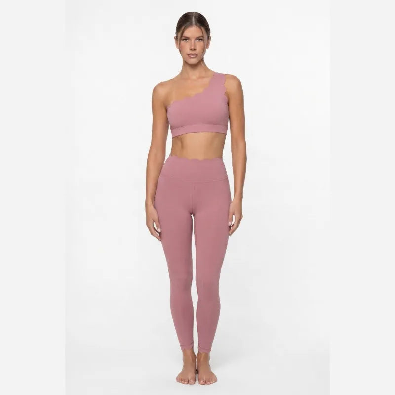 Blush One-Shoulder Yoga Set