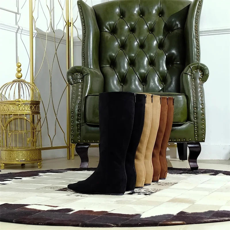 Korean Suede Knee High Boots