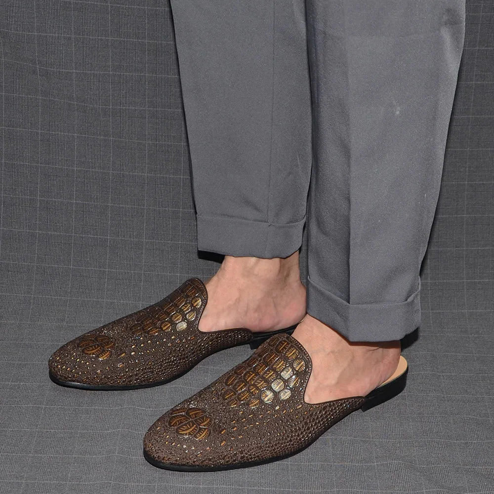 Men’s Crocodile Leather Mules