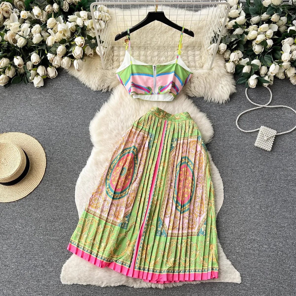 Women's Crop Top & Skirt Set