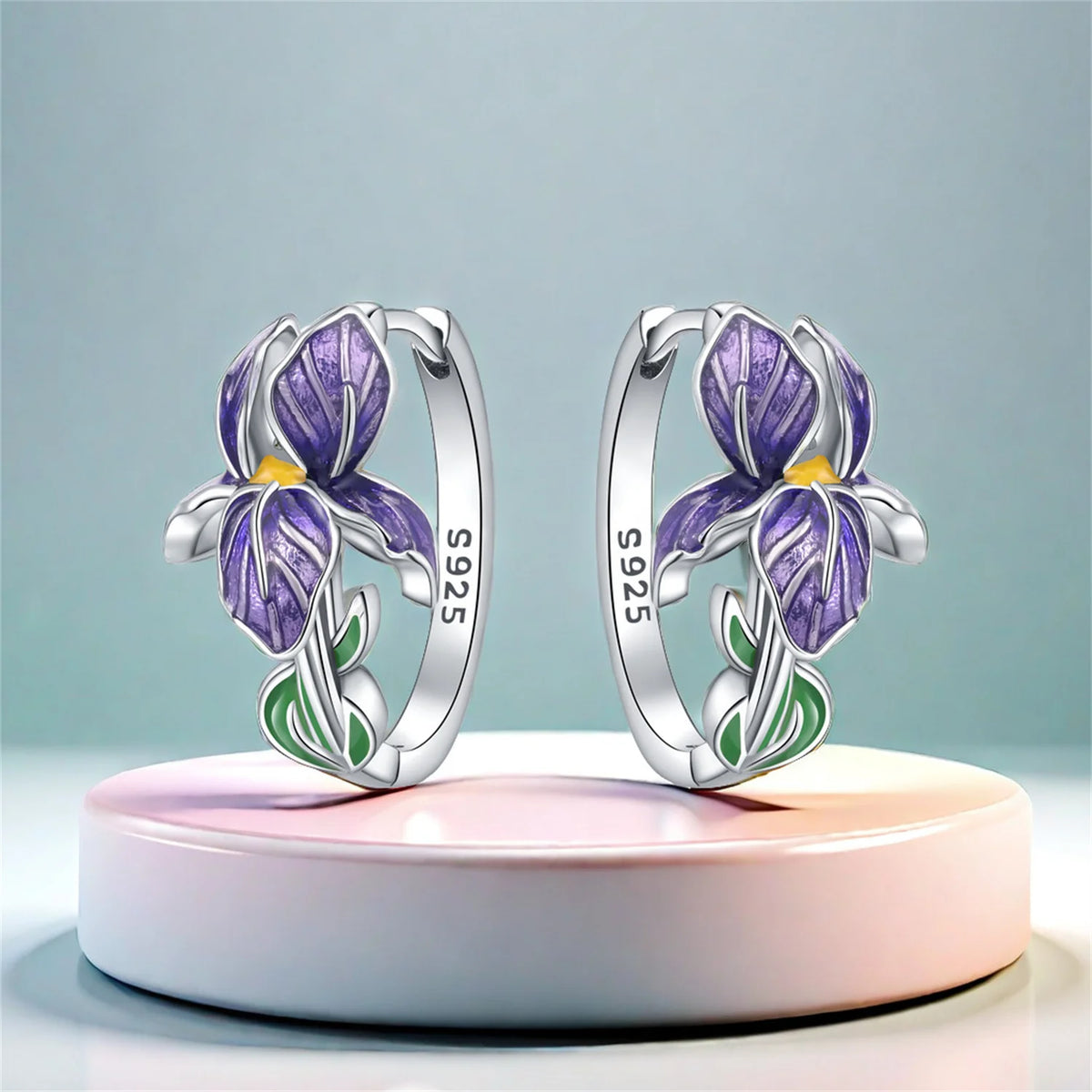 925 Sterling Silver Flower Earrings