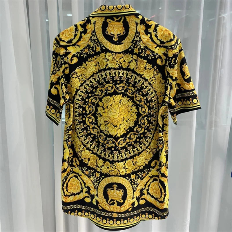 Men Silk Button Down Shirt