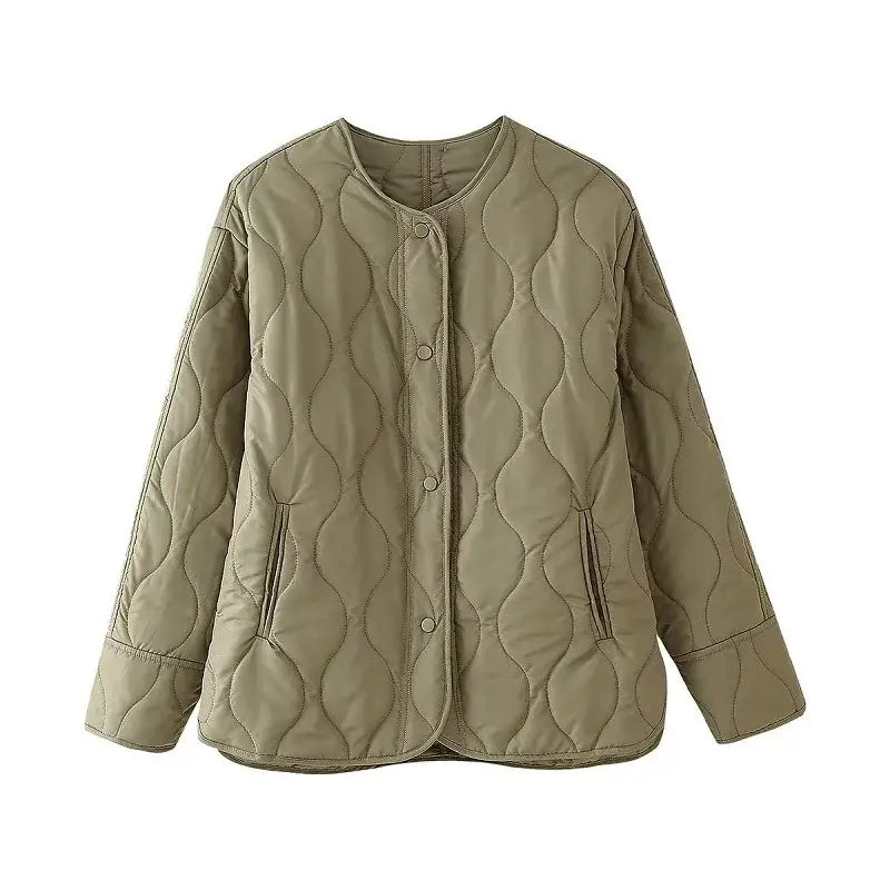 Women Quilted Padded Black Jacket