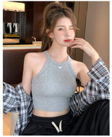 Cotton Knit Camisole Undershirt with Built-in Bra