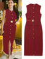 Women's Sleeveless Belted Shirt Dress