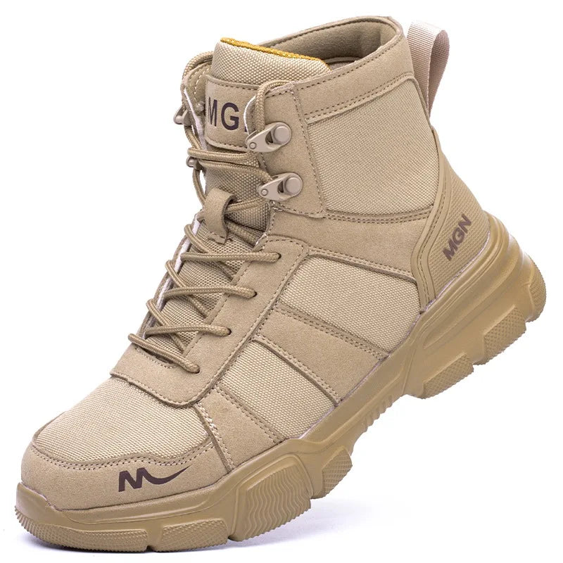 Women Safety Shoes Rotating Button Work Sneakers