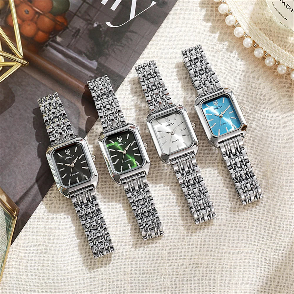 Gold Plated Square Ladies Quartz Watch