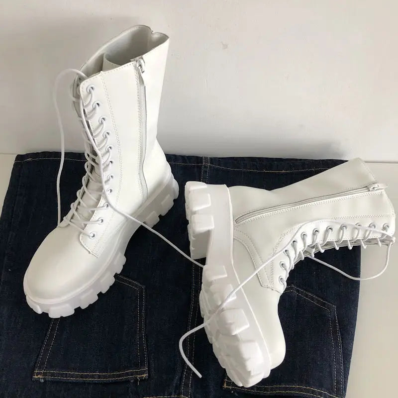 Women Mid Calf Boots Slip On Cowgirl Style