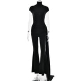 AzureMuse™ – Blue Turtleneck Party Jumpsuit (Classy, Cozy & Sleek)