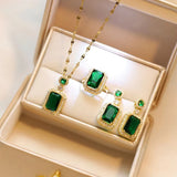 Women’s Green Jade 3-Piece Jewelry Set