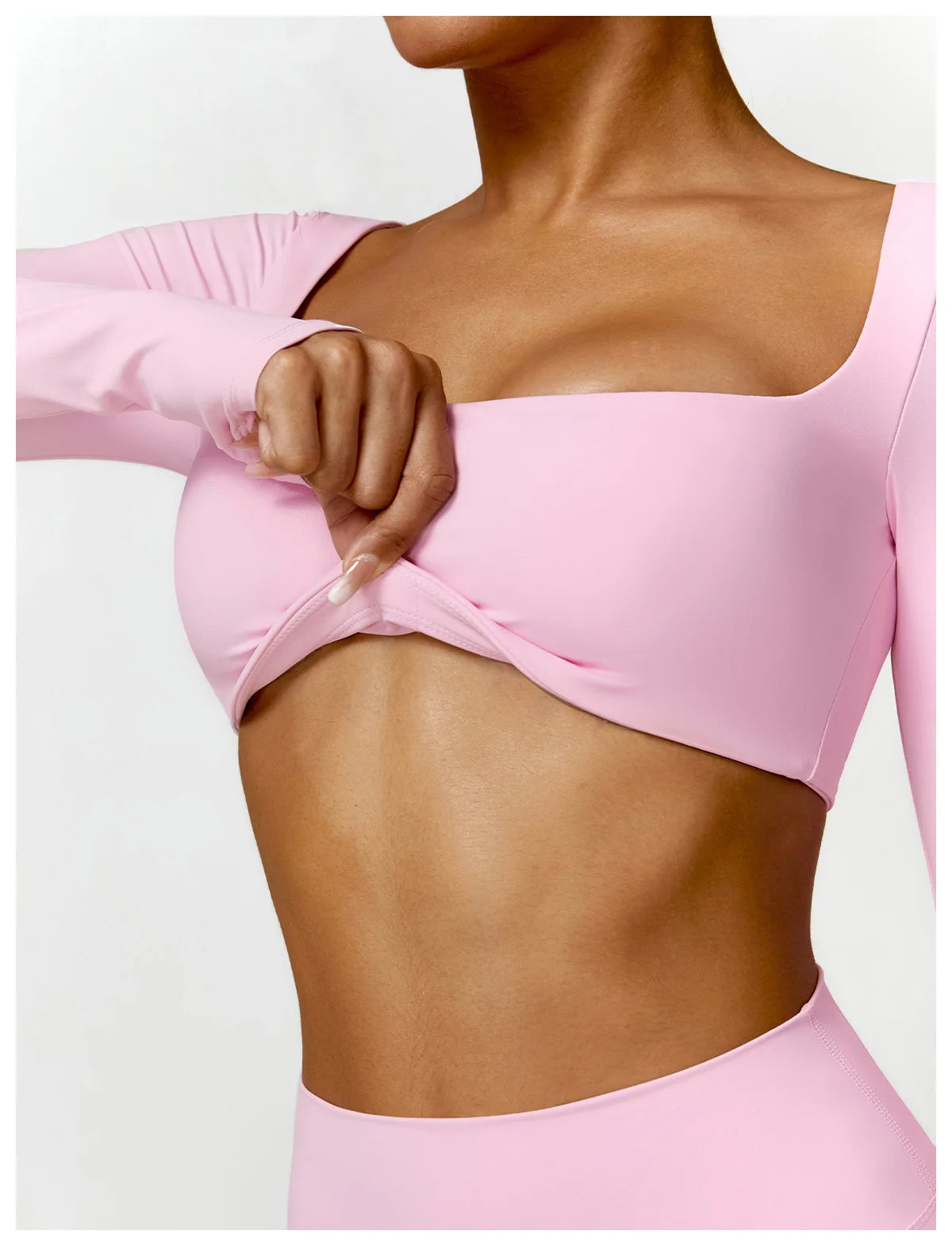 Women's Long Sleeve Yoga Shirt – Gym Push-Up Fitness Top