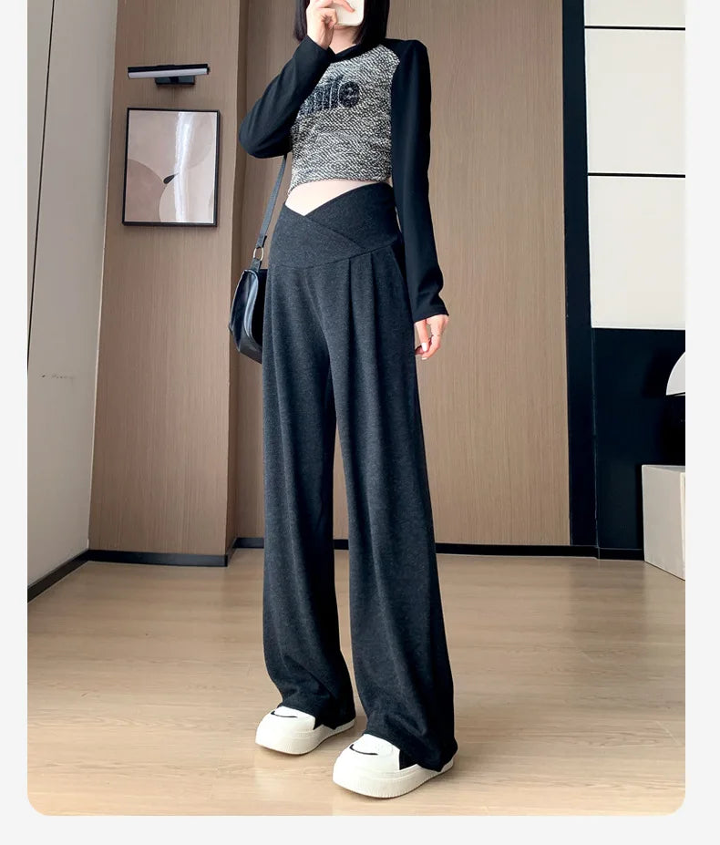 Wide-Leg Low-Waist Maternity Pants