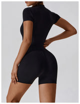 Women Summer Zipper Yoga Jumpsuit